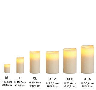 LED-Echtwachskerzen Elfenbein bersicht