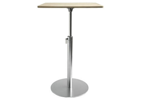 BRIO Bistrotisch / Stehtisch, verstellbar 72-102 cm, Platte quadratisch 60x60 cm Eiche gebleicht