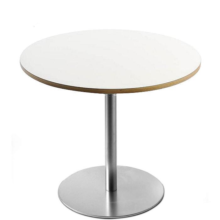 BRIO Bistrotisch / Esstisch, FIX 72 cm, Platte rund 60 cm Laminat wei, Holzkante