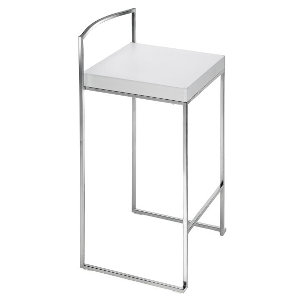 Cubo Barhocker Sitzhhe 75 cm, Leder wei