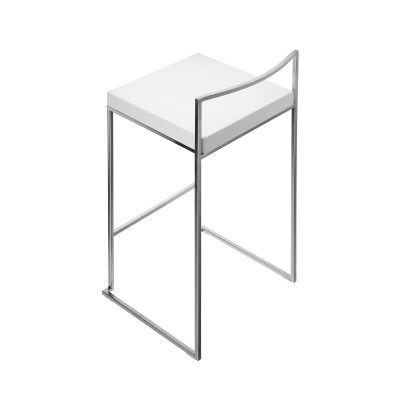 Cubo Barhocker Leder wei von hinten