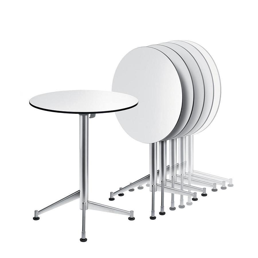 SELTZ Bistrotisch  60 cm Edelstahl / HPL wei