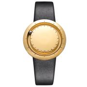 ABACUS Armbanduhr 40 mm gold poliert, Lederarmband schwarz ABACUS Armbanduhr 40 mm gold poliert, Lederarmband schwarz