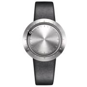 ABACUS Armbanduhr 40 mm silber matt, Lederarmband schwarz ABACUS Armbanduhr 40 mm silber matt, Lederarmband schwarz