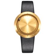 ABACUS Armbanduhr 40 mm gold matt, Lederarmband schwarz ABACUS Armbanduhr 40 mm gold matt, Lederarmband schwarz