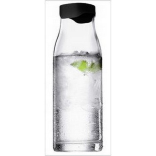 Wasserkaraffe mit schwarzem Deckel
1 L