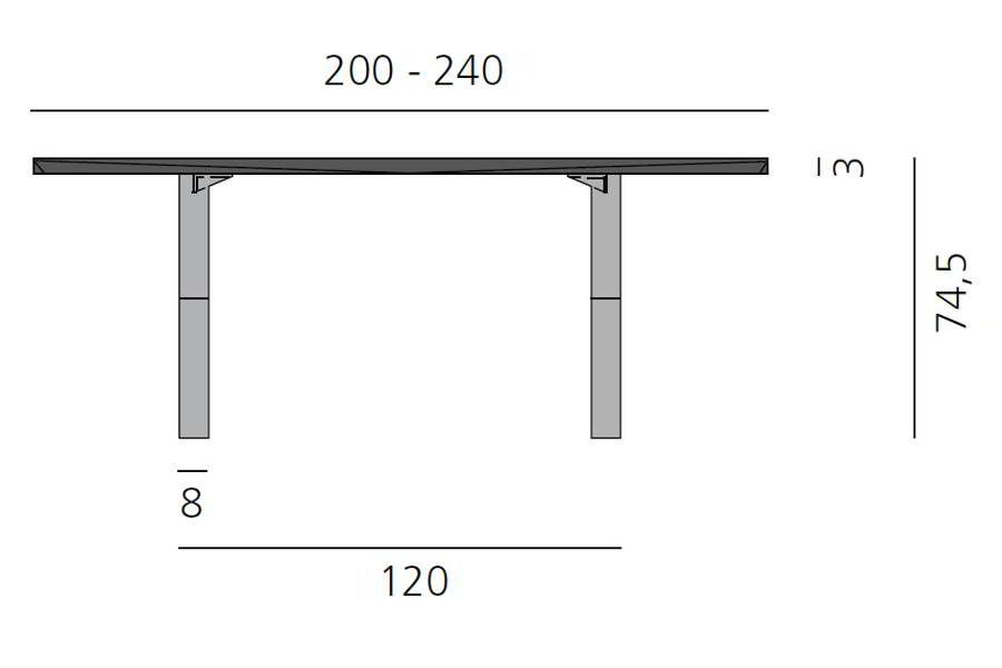 LAX Tisch Details für Größe 200 bis 240 cm