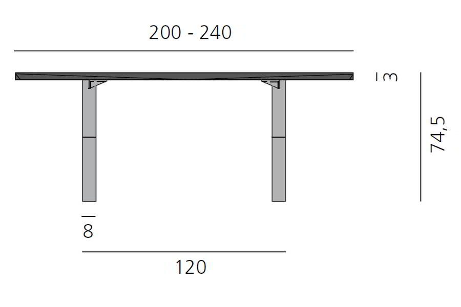 LAX Tisch Details fr Gre 200 bis 240 cm