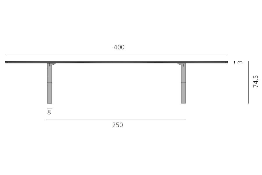 LAX Tisch Details für Größe 400 cm