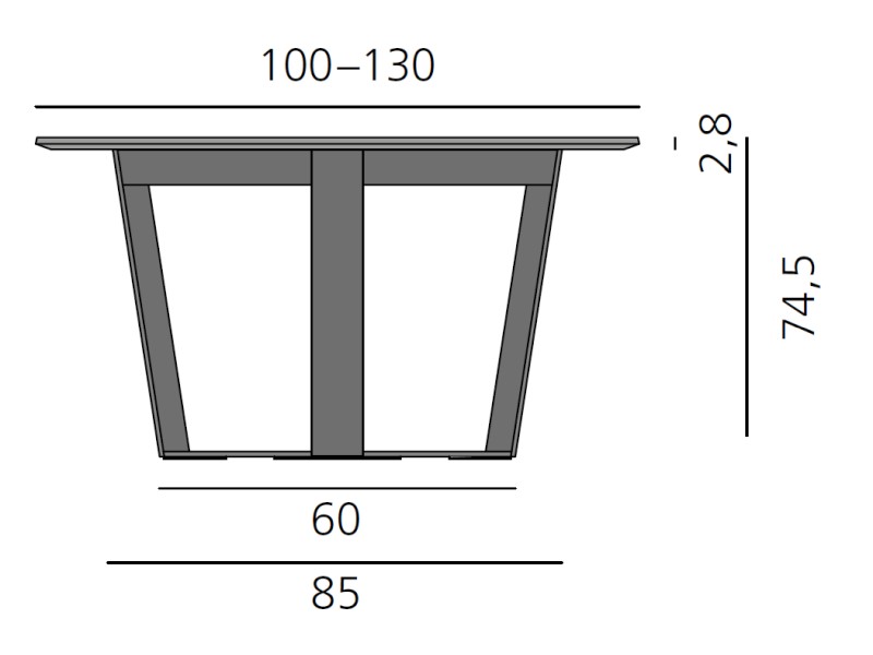 PERO Tisch rund, Platte 100 - 130 cm