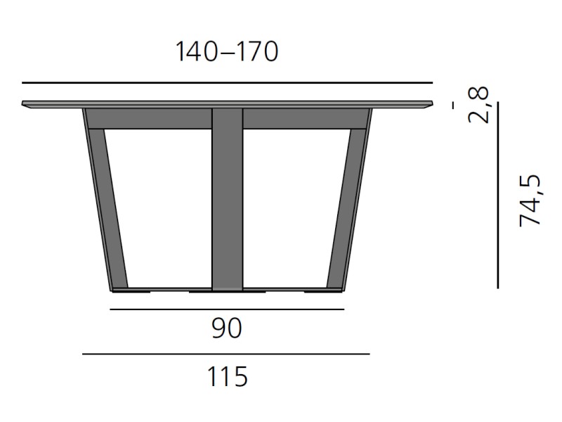 PERO Tisch rund, Platte 140 - 170 cm