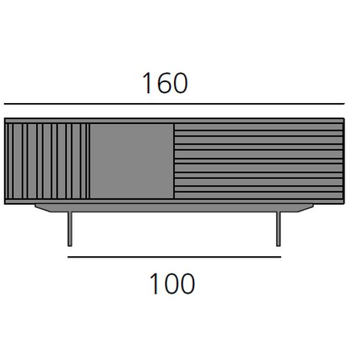 HARRI Sideboard 160 cm mit 1 Tr (links), 1 offenes Fach 40 cm, 1 Schublade