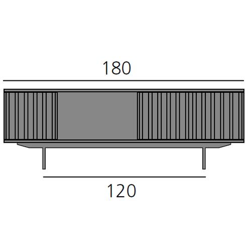 HARRI Sideboard 180 cm mit 1x Tr links, 1 offenes Fach, 2x Tr rechts