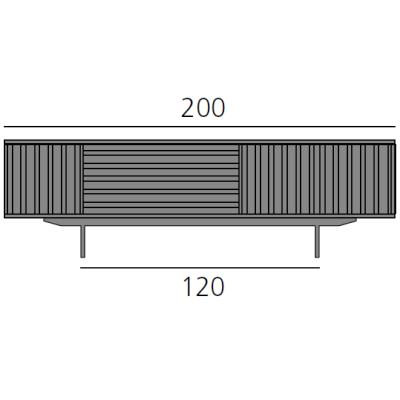 HARRI Sideboard 200 cm mit 1x Tr links, 1 Schublade und 2x Tr rechts