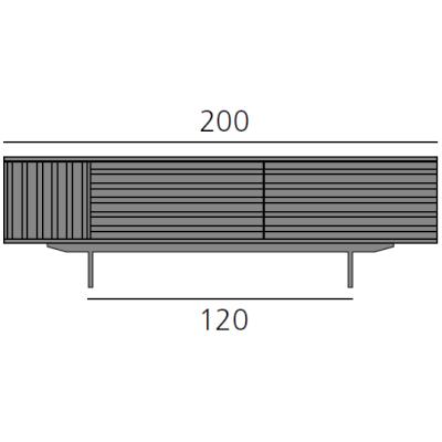 HARRI Sideboard 200 cm mit 1x Tr links und 2 Schubladen