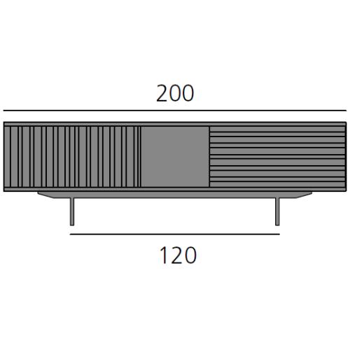 HARRI Sideboard 200 cm mit 2x Tr links, 1 offenes Fach, 1x Schublade