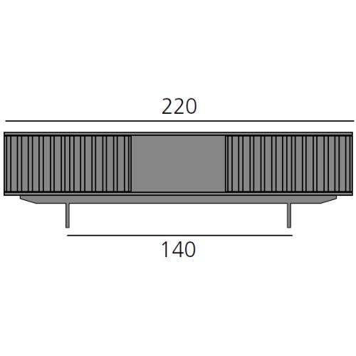 HARRI Sideboard 220 cm mit 2x Tr links, 1x offenes Fach, 2x Tr rechts