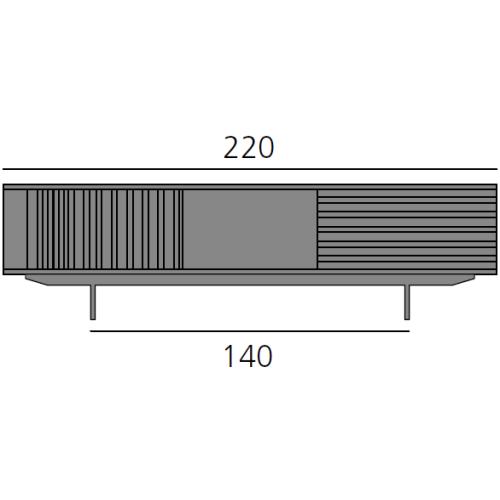 HARRI Sideboard 220 cm mit 1x Mini-Fach, 2x Tr links, 1 groes Fach und 1x Schublade