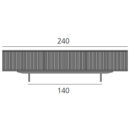 HARRI Sideboard 240 cm mit 2 Tren linksbndig und 3 Tren rechtsbndig