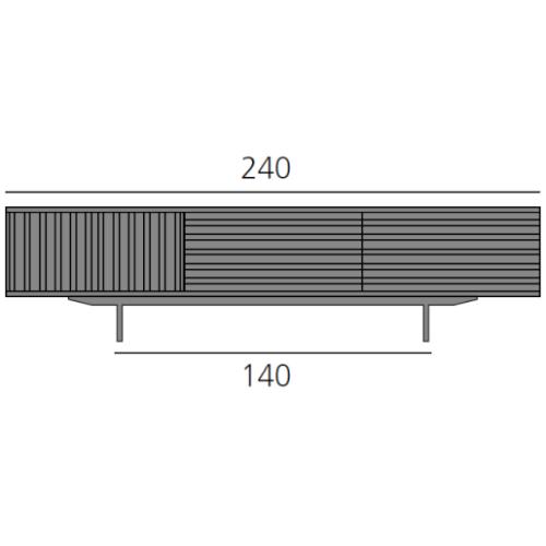 HARRI Sideboard 240 cm mit 2 Tren links und 2 Schubladen je 80 cm