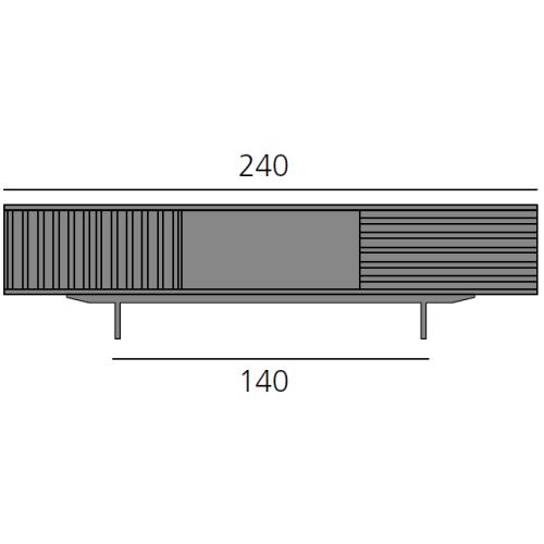 HARRI Sideboard 240 cm mit 2 Tren links, 1 groes Fach und 1 Schublade 80 cm