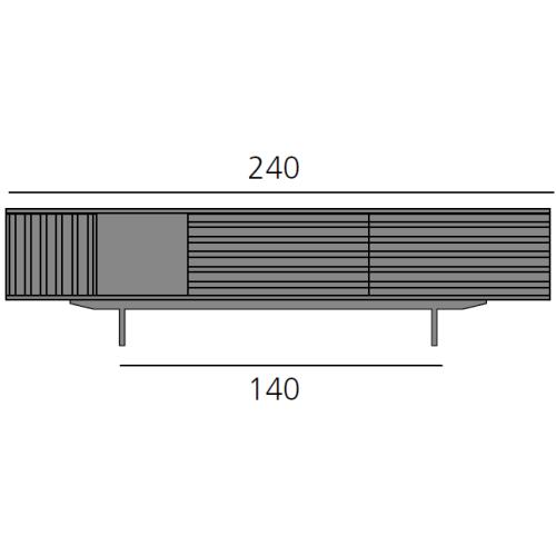 HARRI Sideboard 240 cm mit 1x Tr links, 1x Fach 40 cm, 2x Schublade je 80 cm