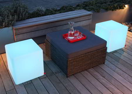 moree Leuchtwrfel Cube LED mit Akku und Fernbedienung