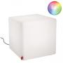 CUBE Leuchtwürfel LED Outdoor mit LED-Funk-Glühbirne, weiß