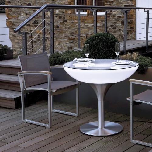 LOUNGE Leuchtisch 75 cm, inkl. Glasplatte Outdoor