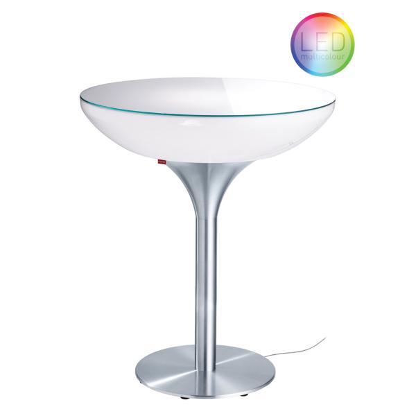 LOUNGE Leuchtisch Stehtisch 105 cm, inkl. Glasplatte LED Pro