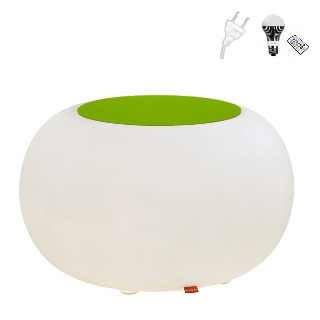 BUBBLE Leuchthocker Indoor gr�n mit LED-Beleuchtung und transparentem Kabel