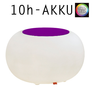 BUBBLE Leuchthocker Outdoor Filz violett / Multicolor LED-Panel 10 Std, Akku