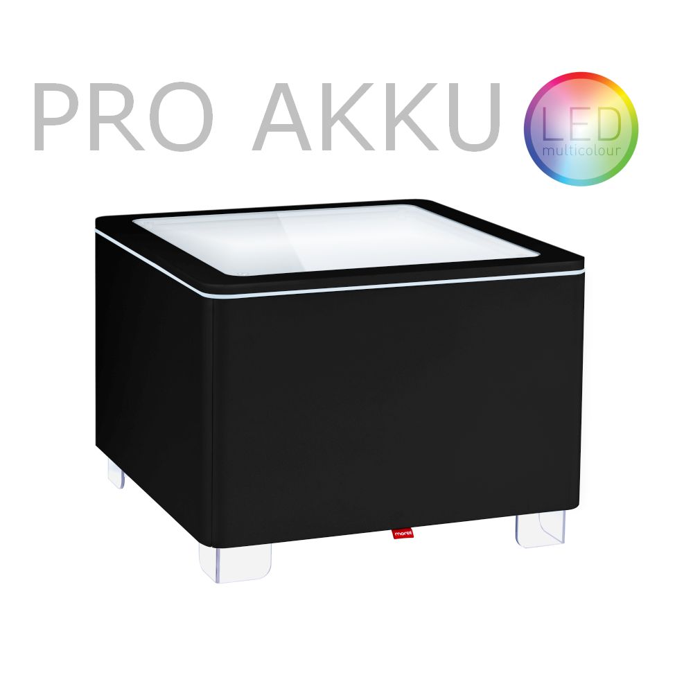 ORA Tisch mit Akku LED PRO Beleuchtung MDF schwarz