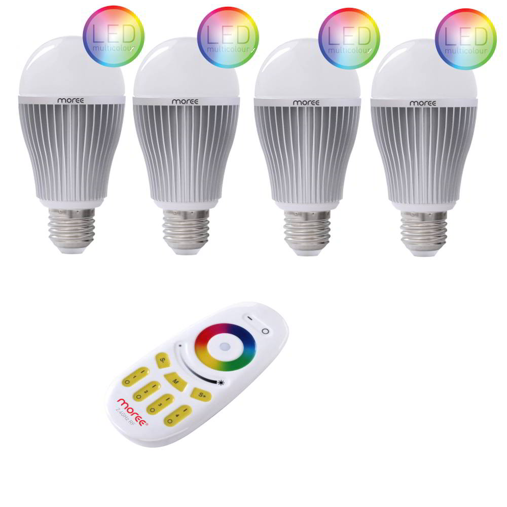 LED RGBW Leuchtmittel mit Funk-Fernbedienung, m