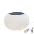 BUBBLE Leuchthocker Outdoor mit LED-Beleuchtung, Filzauflage grau