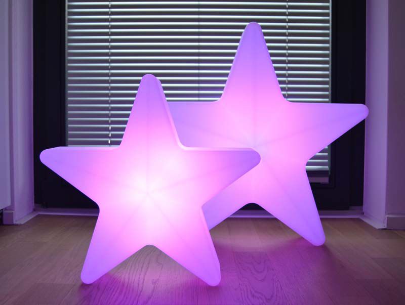 STARS Weihnachtsstern beleuchtet in pink, zwei Gren