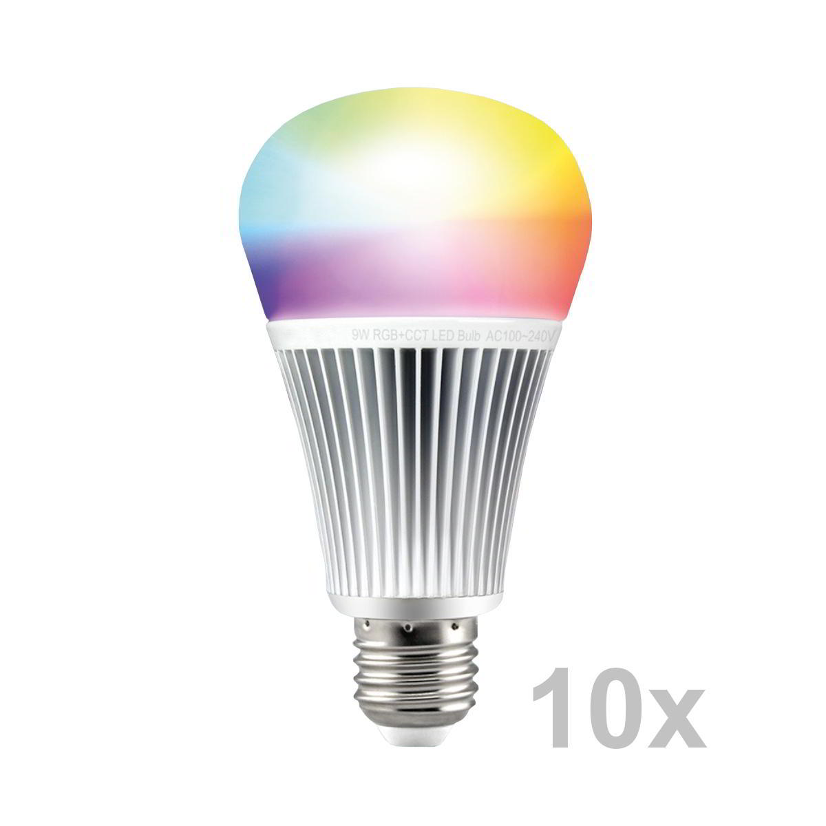 10er-Set LED RGB CCT Leuchtmittel 9Watt ohne Funk-Fernbedienung