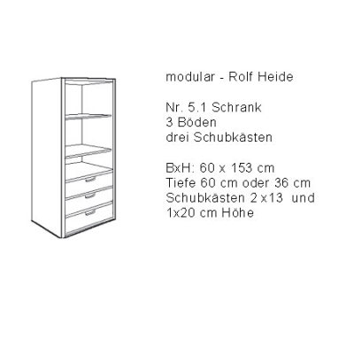 modular Rolf Heide - Regal mit 2 Schubladen
Details