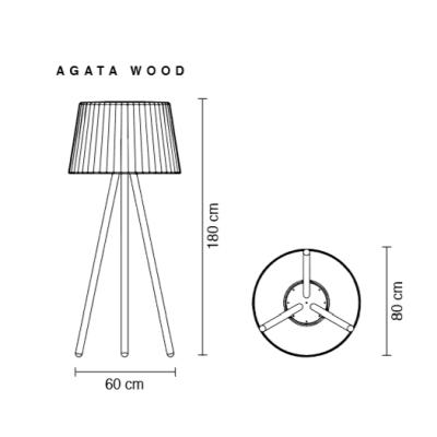 AGATA WOOD Standleuchte Vermassung