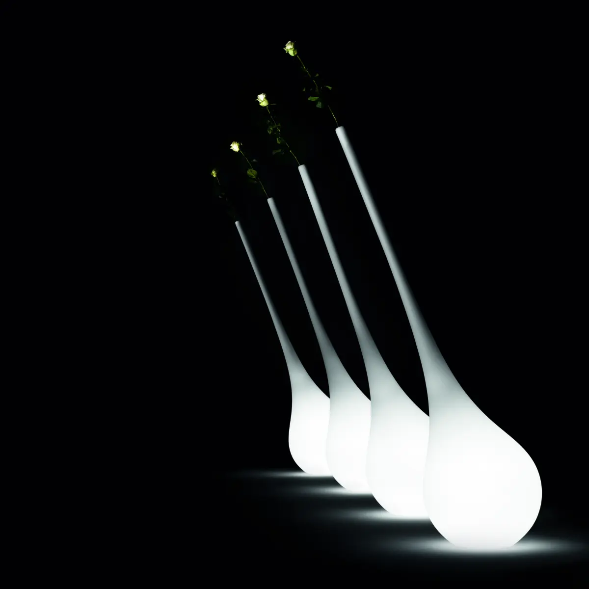 AMPOULE Standleuchte und Vase Gro� mit Roter Rose , M