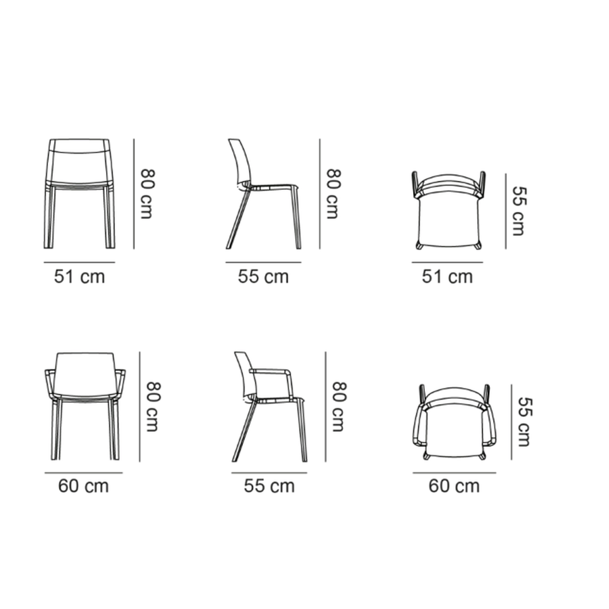 ADA Stuhl als Technische Zeichnung 