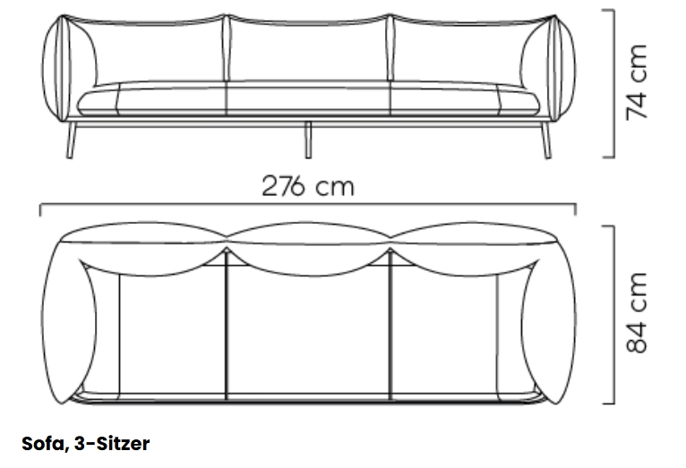PIUMA Outdoor 3er Sofa