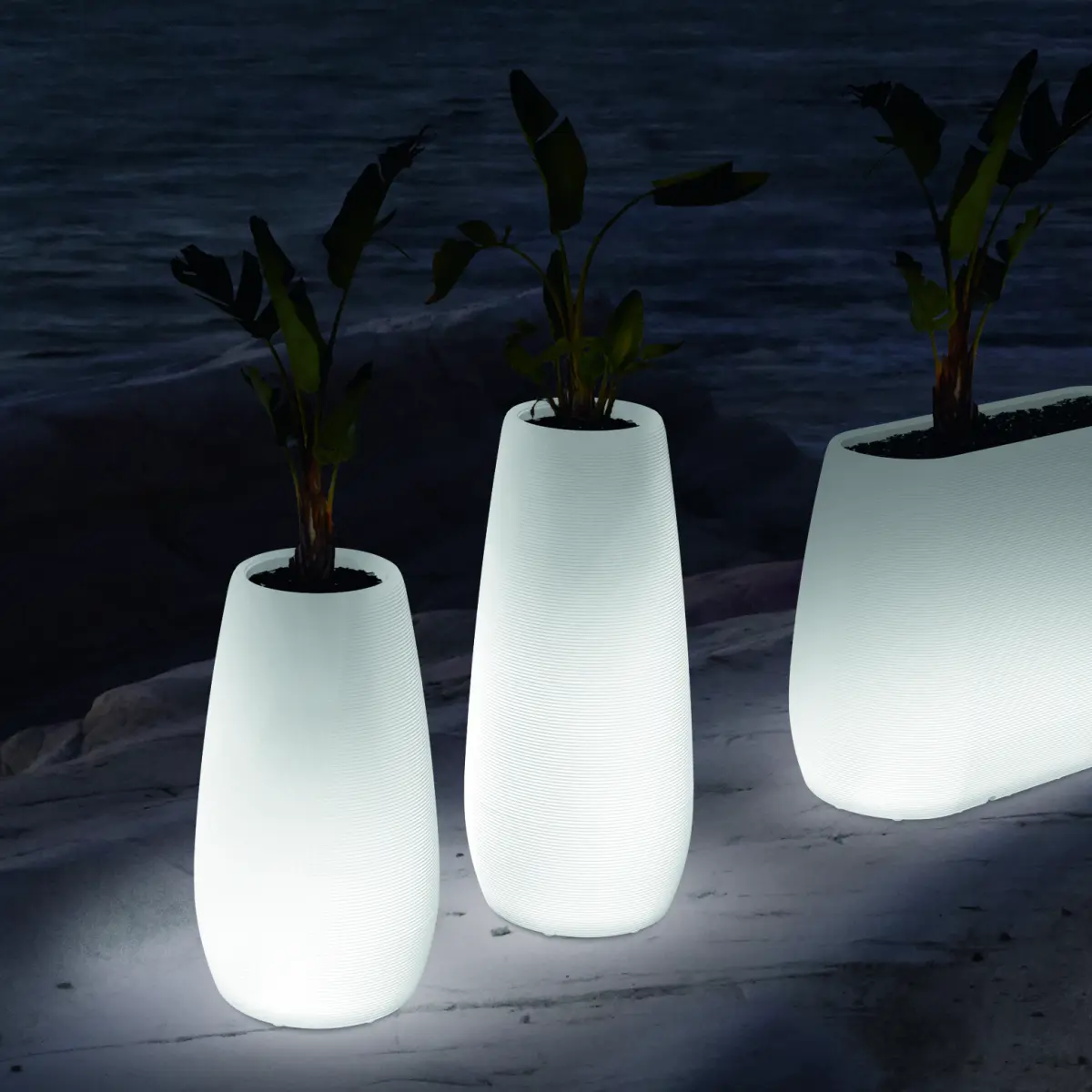 PANDORA POT Vase 3 Gr�ssen beleuchtet