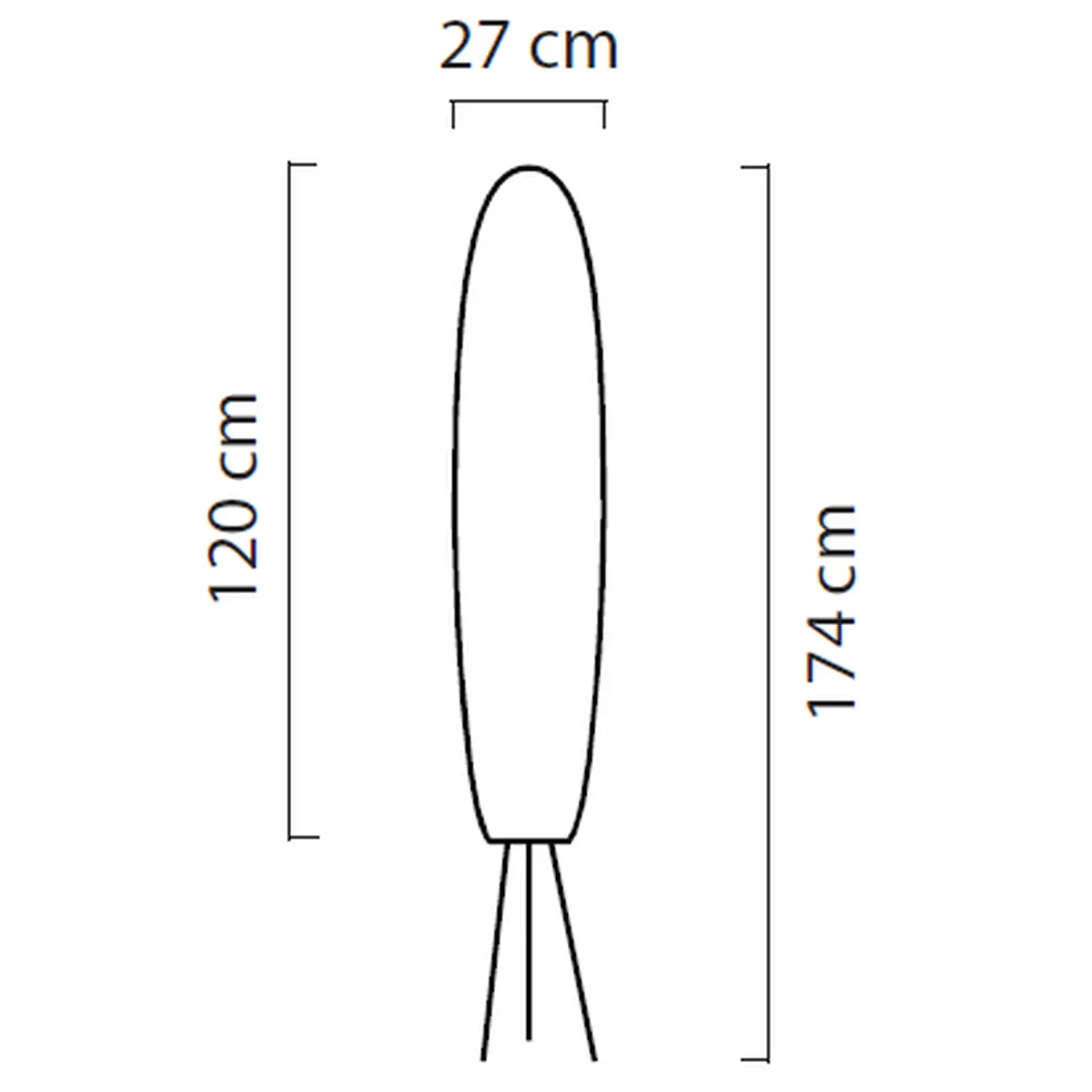 PANDORA Standleuchte XL Holzbeine Zeichnung
