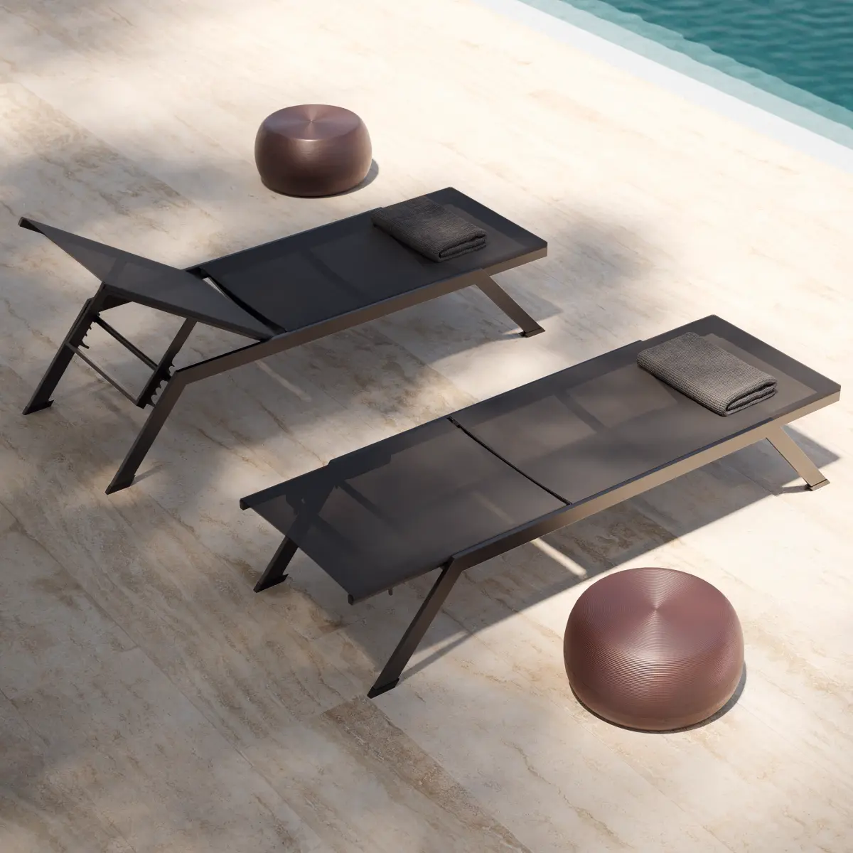 MAJA Sonnenliege 2 mal in Schwarz Ambientebild