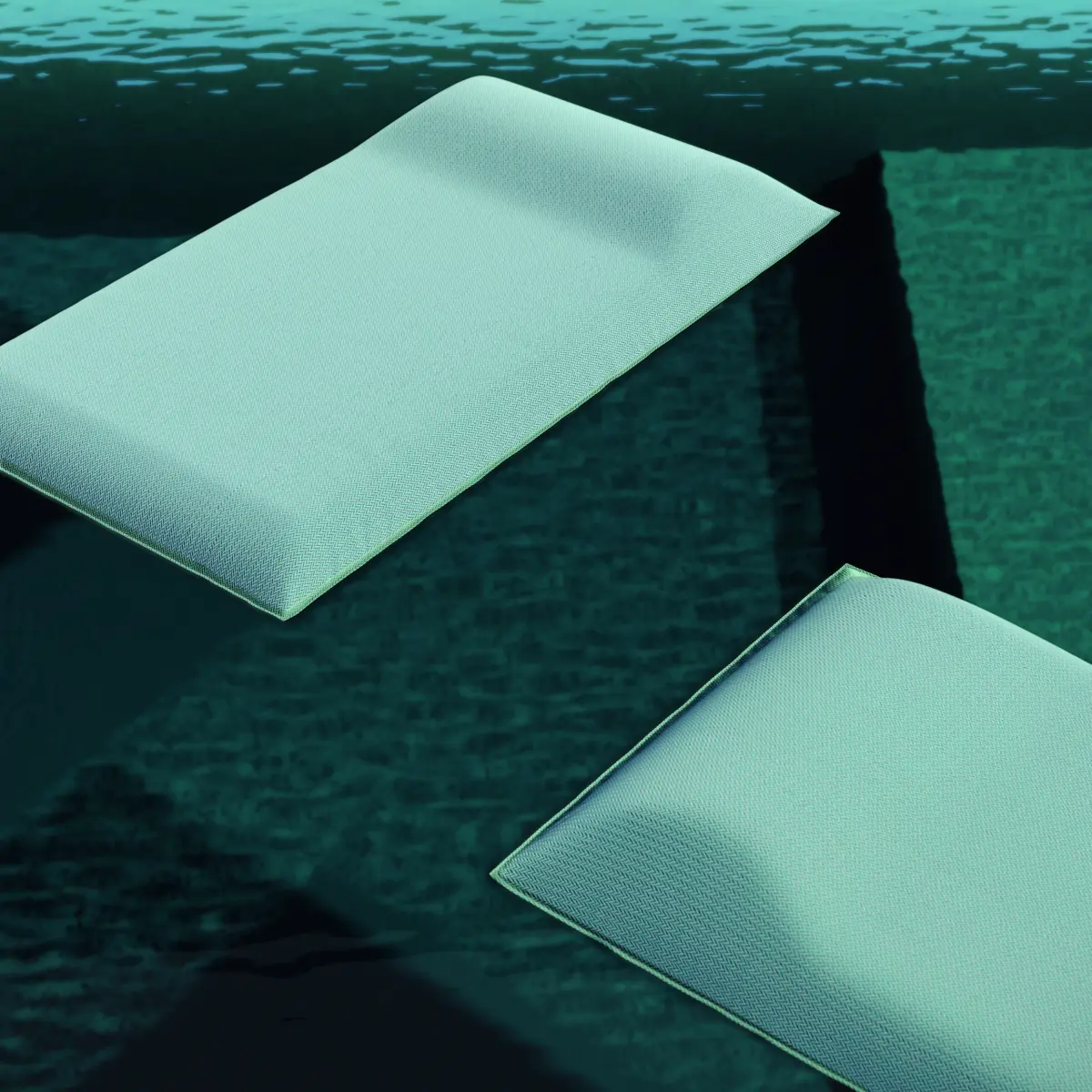 LOUIS Sonnenliege 2 mal in Hellblaue im Pool