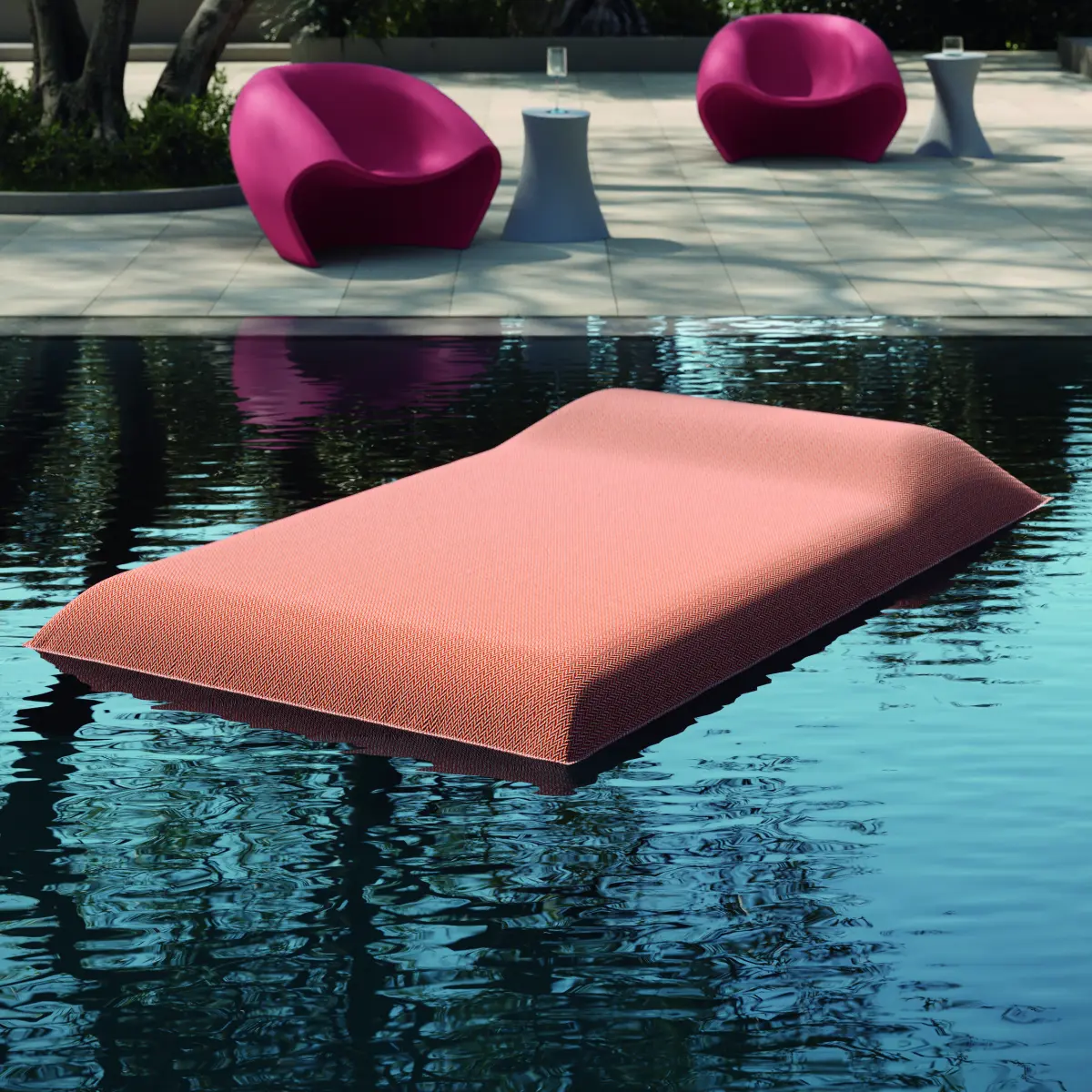 LOUIS Sonnenliege 1 mal in Orange im Pool