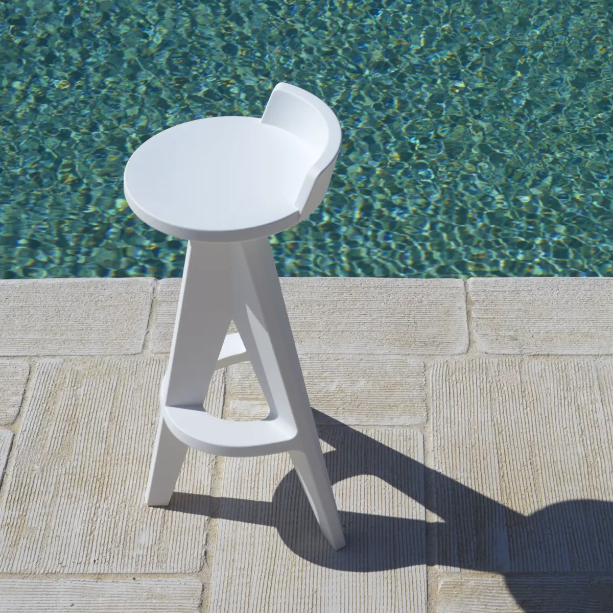 OXFORD Stuhl Wei� Vogelperspektive am Pool 