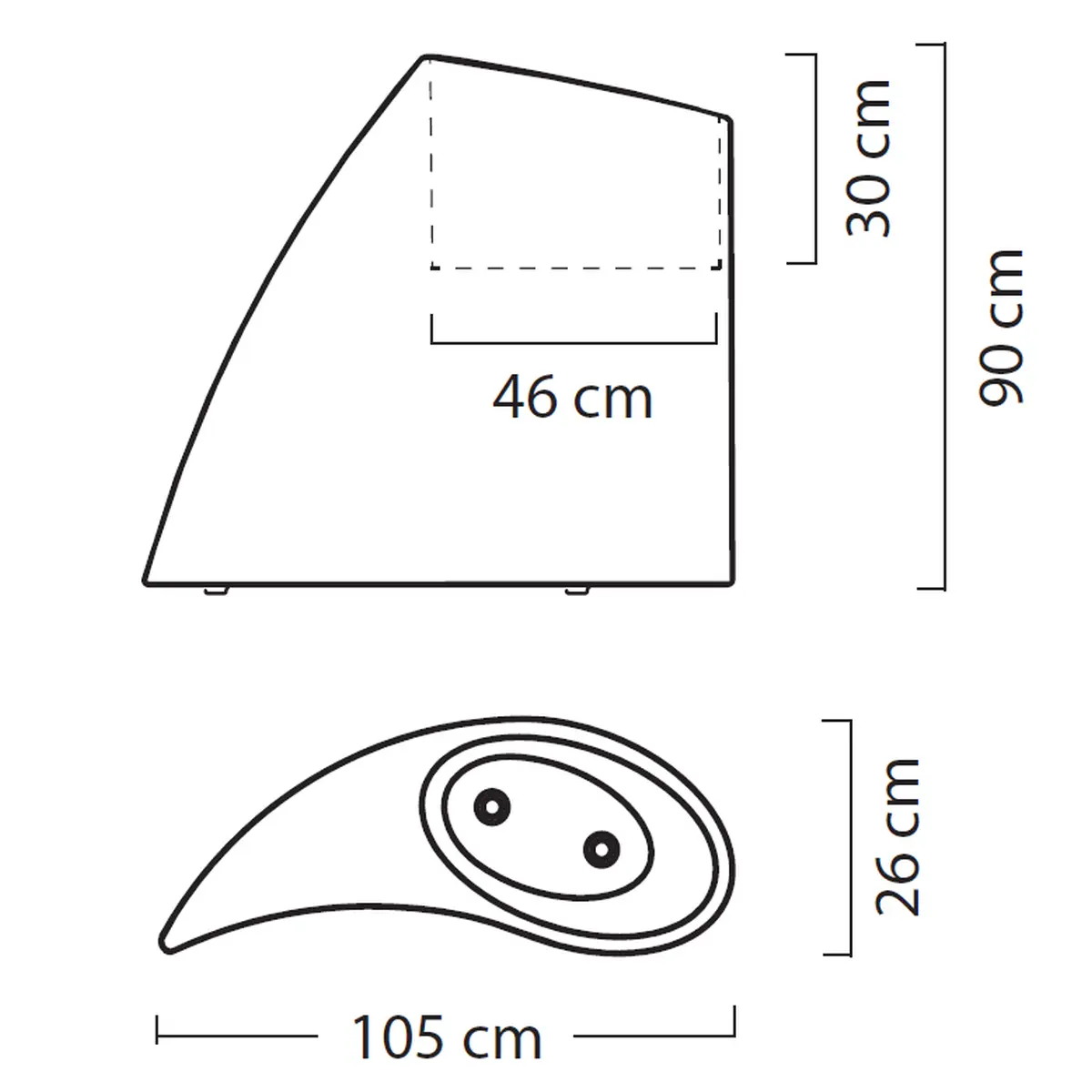 TAO Vase in L Zeichnung mit Ma�en