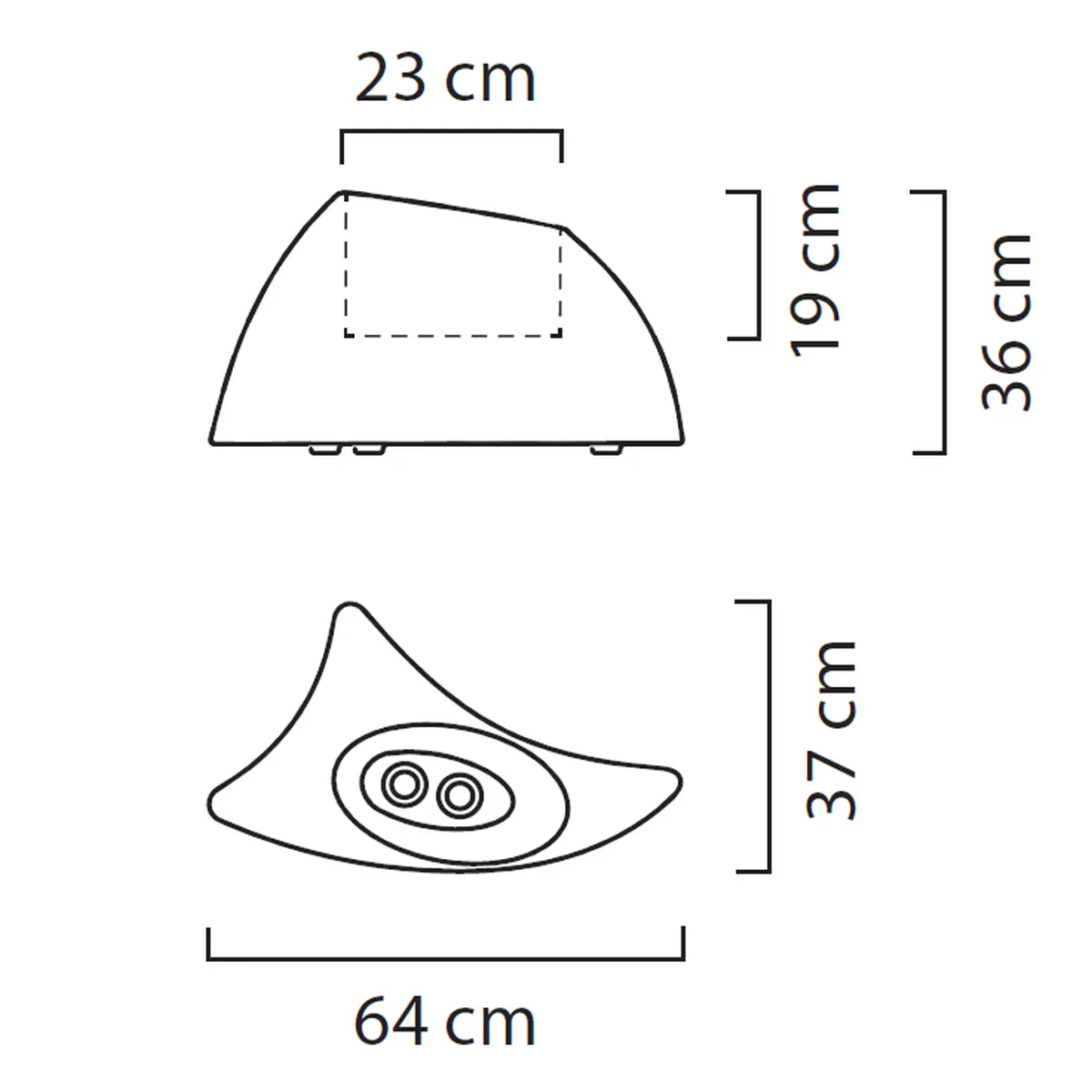 TAO Vase in S Zeichnung mit Ma�en
